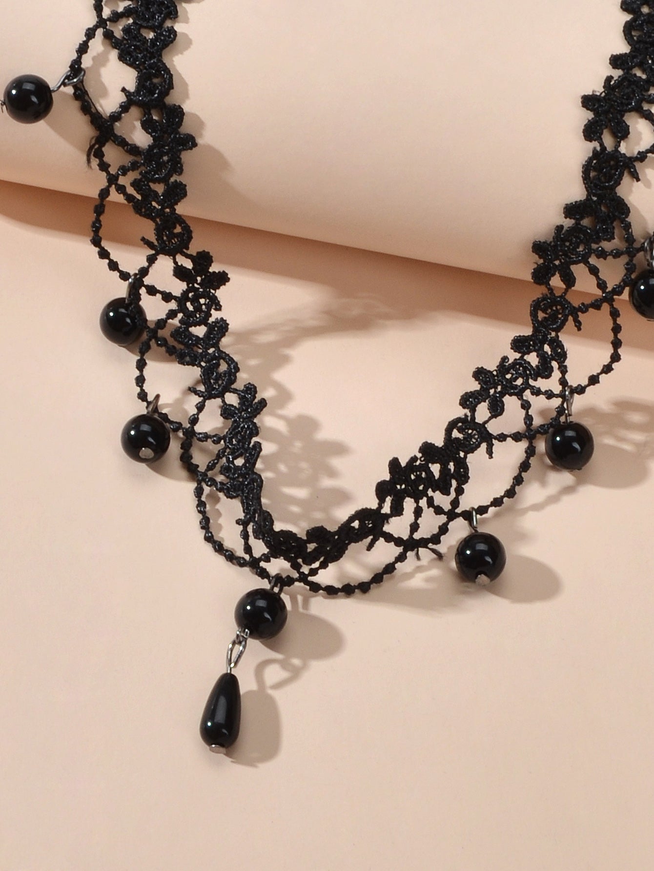 Black Lace Choker Water Drop Gothic Necklace Punk Collar Halloween Jewellery-3