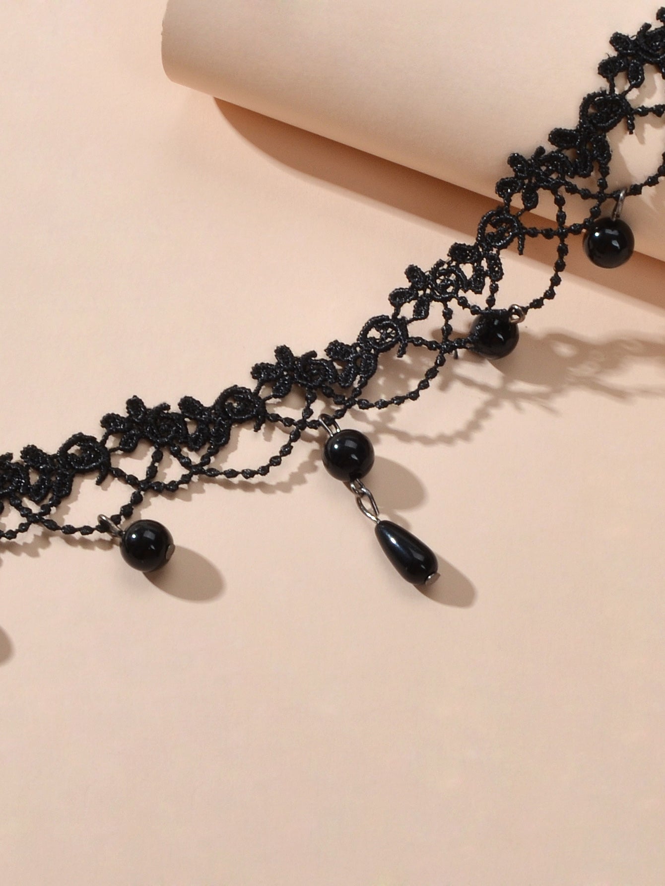 Black Lace Choker Water Drop Gothic Necklace Punk Collar Halloween Jewellery-4