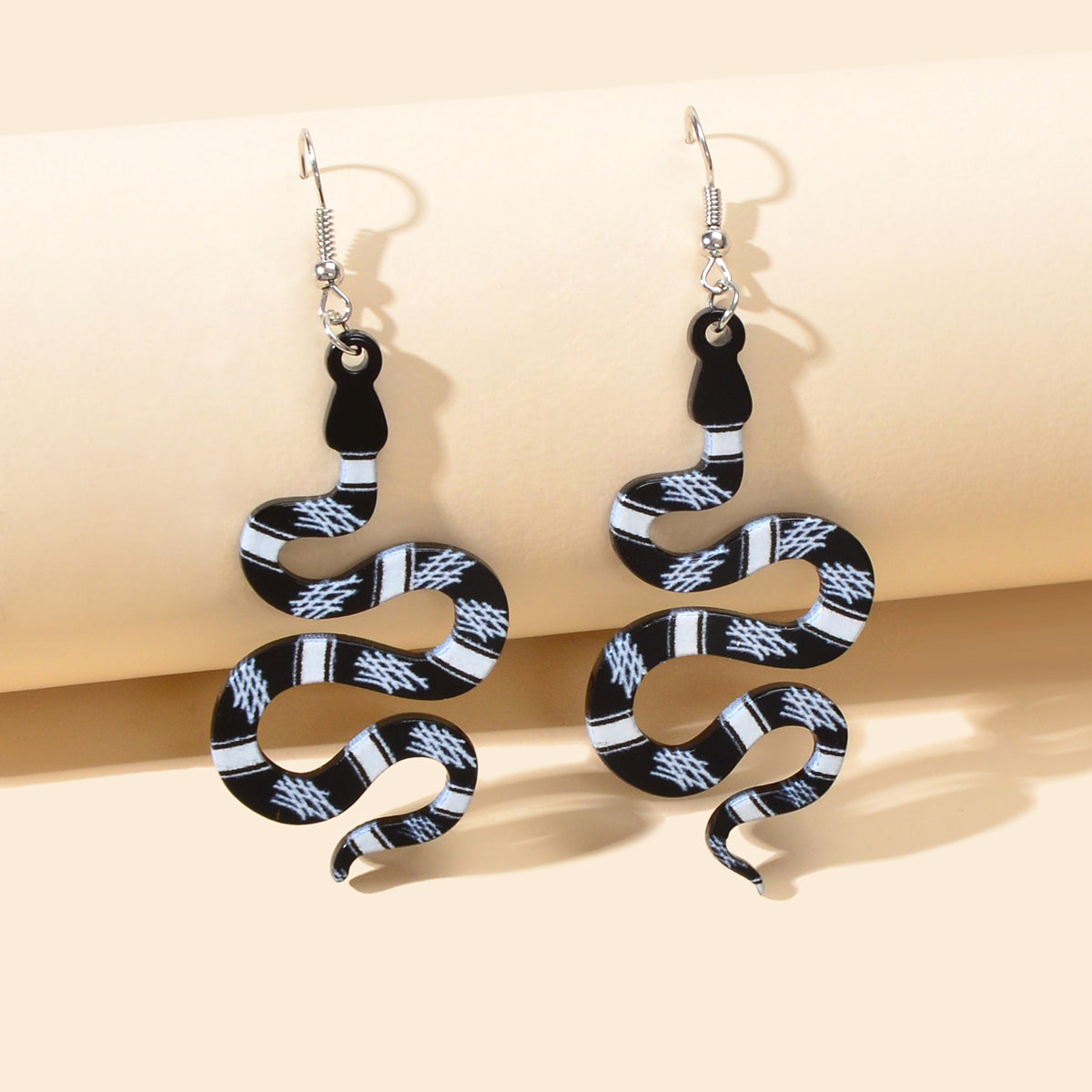 Unique Multicolor Acrylic Snake Dangle Statement Punk Weird Earrings Ear Jewelry-0