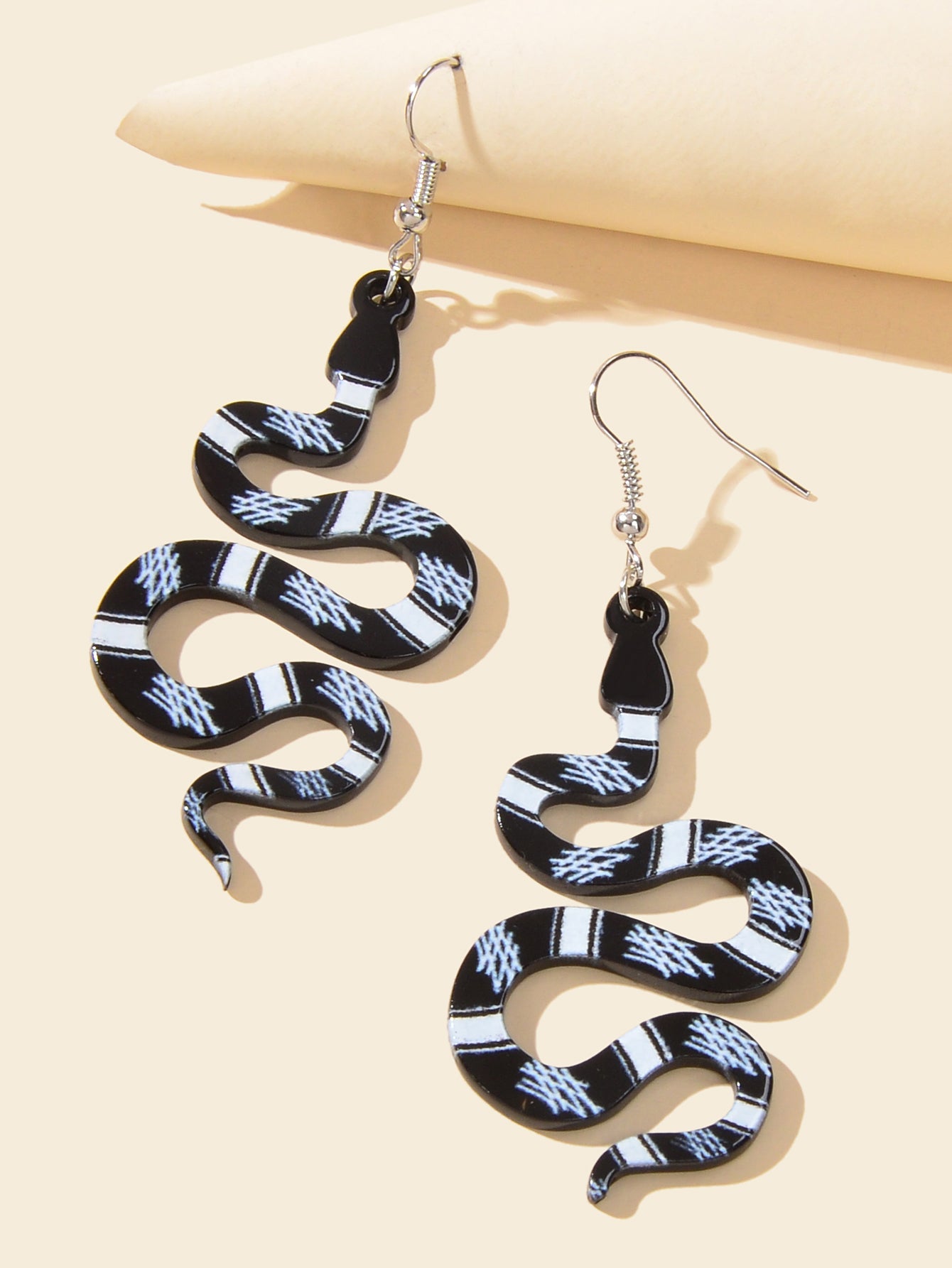 Unique Multicolor Acrylic Snake Dangle Statement Punk Weird Earrings Ear Jewelry-2