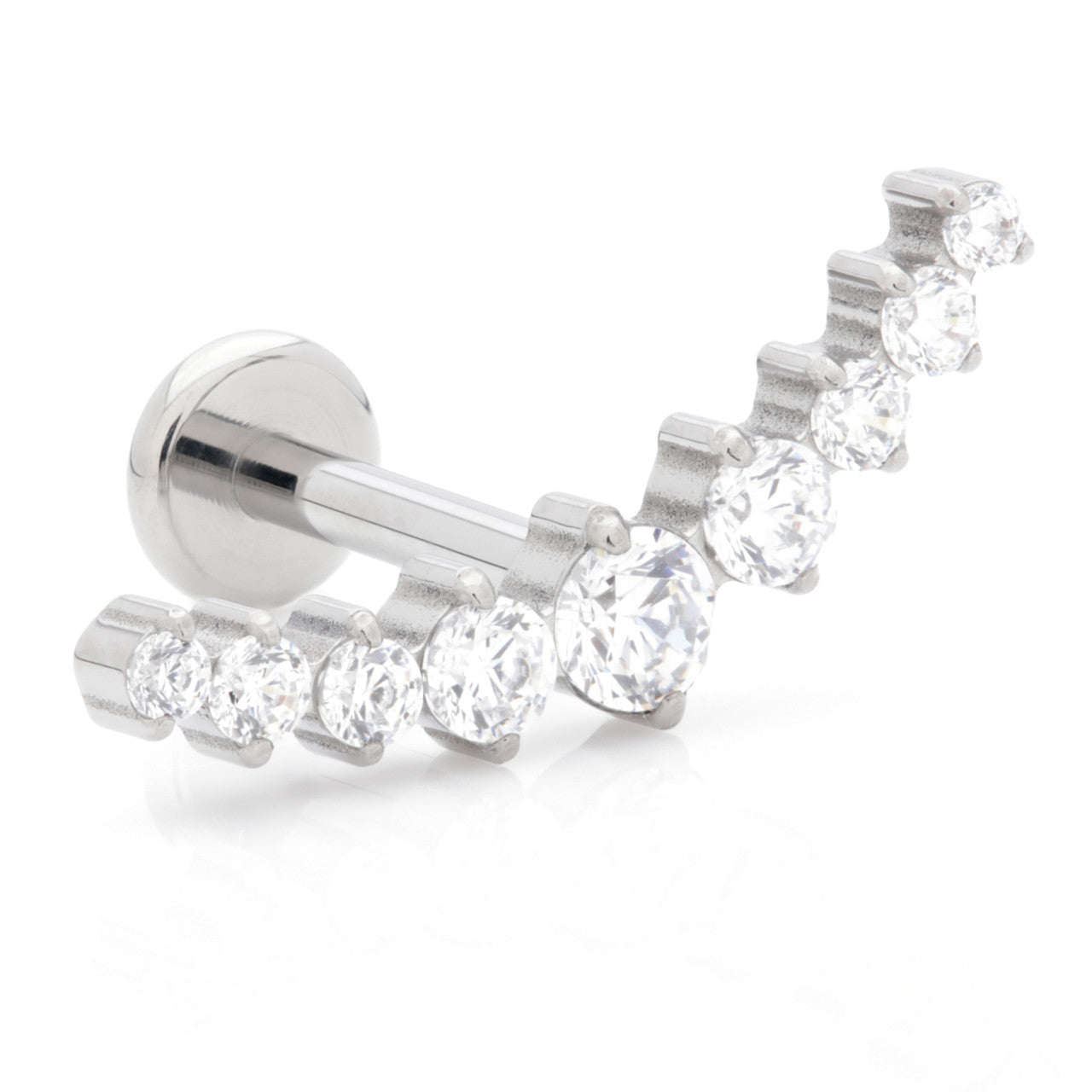 Ti Internal Labret with Jewelled Prong Crescent Attachment