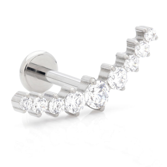 Ti Internal Labret with Jewelled Prong Crescent Attachment