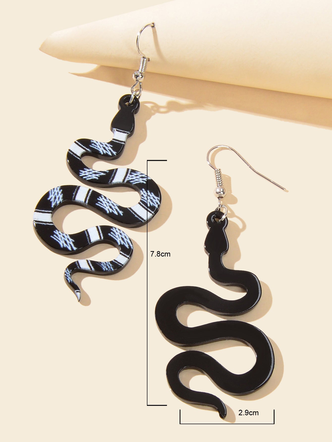 Unique Multicolor Acrylic Snake Dangle Statement Punk Weird Earrings Ear Jewelry-3