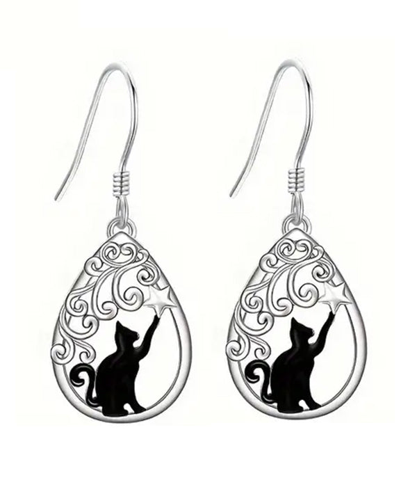 CAT TEARDROP EARRING-0