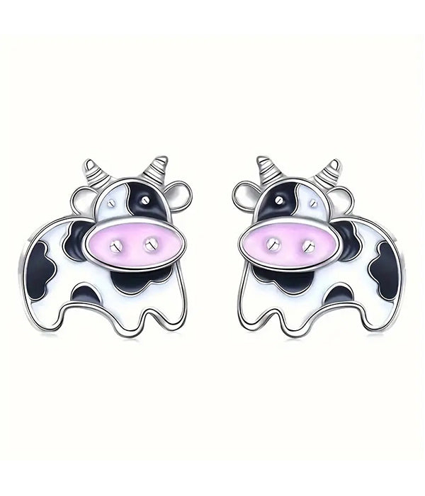 EPOXY COW EARRING-0