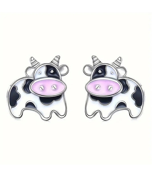 EPOXY COW EARRING-0